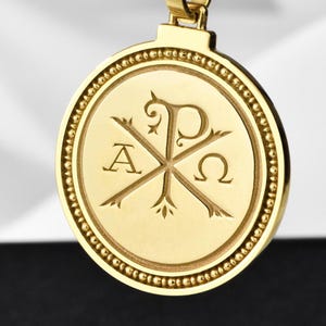Sterling Silver Chi Rho Necklace: Christian Amulet Pendant