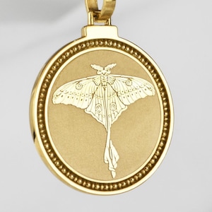 Sterling Silver Luna Moth Necklace, Moth Butterfly Jewelry, Moth Pendant, Symbolic Charm, Best Friend Gift, Gift for Her, Mystical Medallion