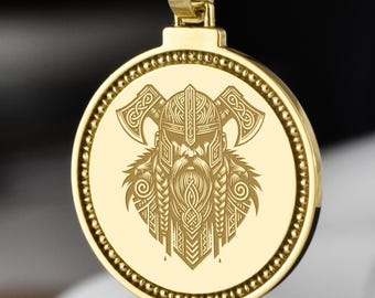 Sterling Silver Odin Necklace, Viking God Pendant, Norse Jewelry