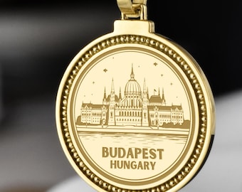 Sterling Silver Budapest Necklace, Hungary Travel Pendant