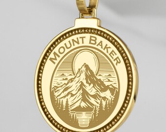 Naszyjnik Mount Baker ze srebra próby 925, biżuteria turystyczna