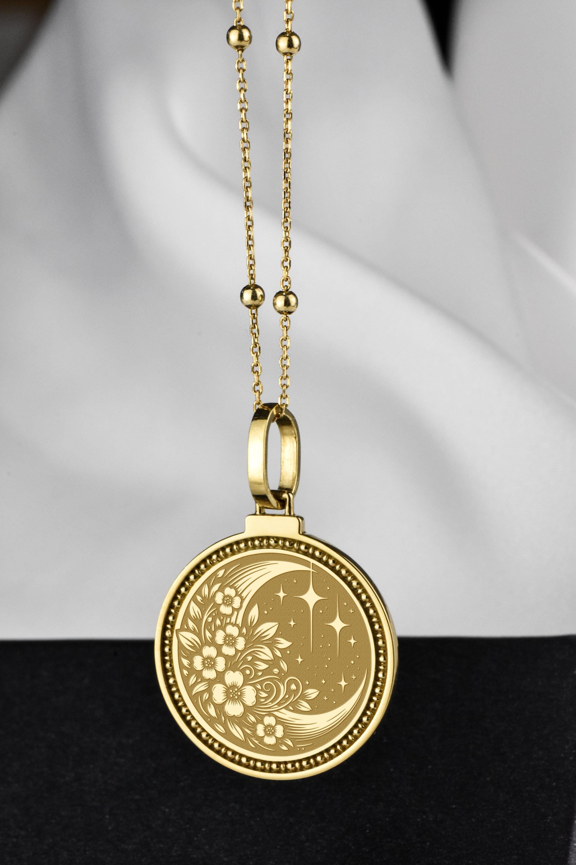 M MOOHAM - Delicado collar de oro para mujer, de 14 quilates, en capas, lindos collares con letra hexagonal con inicial para mujer, regalos de joyería, Latón