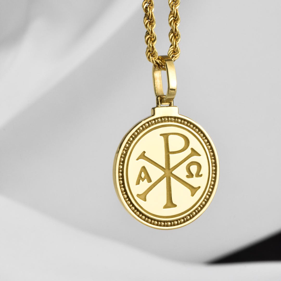 Sterling Silver Chi Rho Necklace: Byzantine Christogram Pendant - Etsy