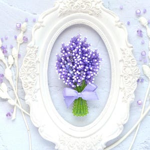 Bead embroidery kit &quot;Lavender&quot; brooch, DIY jewelry making kit, Wonderfull bead brooch embroider, incredible gift for her