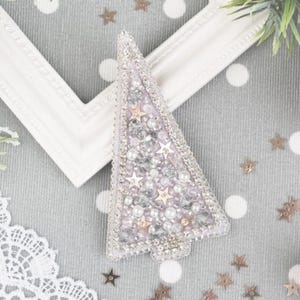 Bead embroidery kit &quot;Diamond Christmas tree&quot; brooch, DIY jewelry making kit, Wonderfull bead brooch embroider, Incredible gift for her