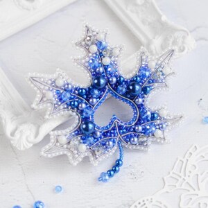 Bead embroidery kit &quot;Frosty Aurora&quot; brooch, DIY jewelry making kit, Wonderfull bead brooch embroider, Incredible gift for her