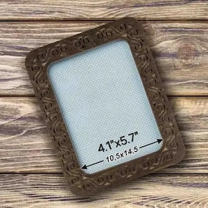Holzrahmen 10,5x14,5cm auf starken Magneten, Magnetstickrahmen, Rahmen für Kunststoffleinwand, Stickrahmen für gelochtes Papier