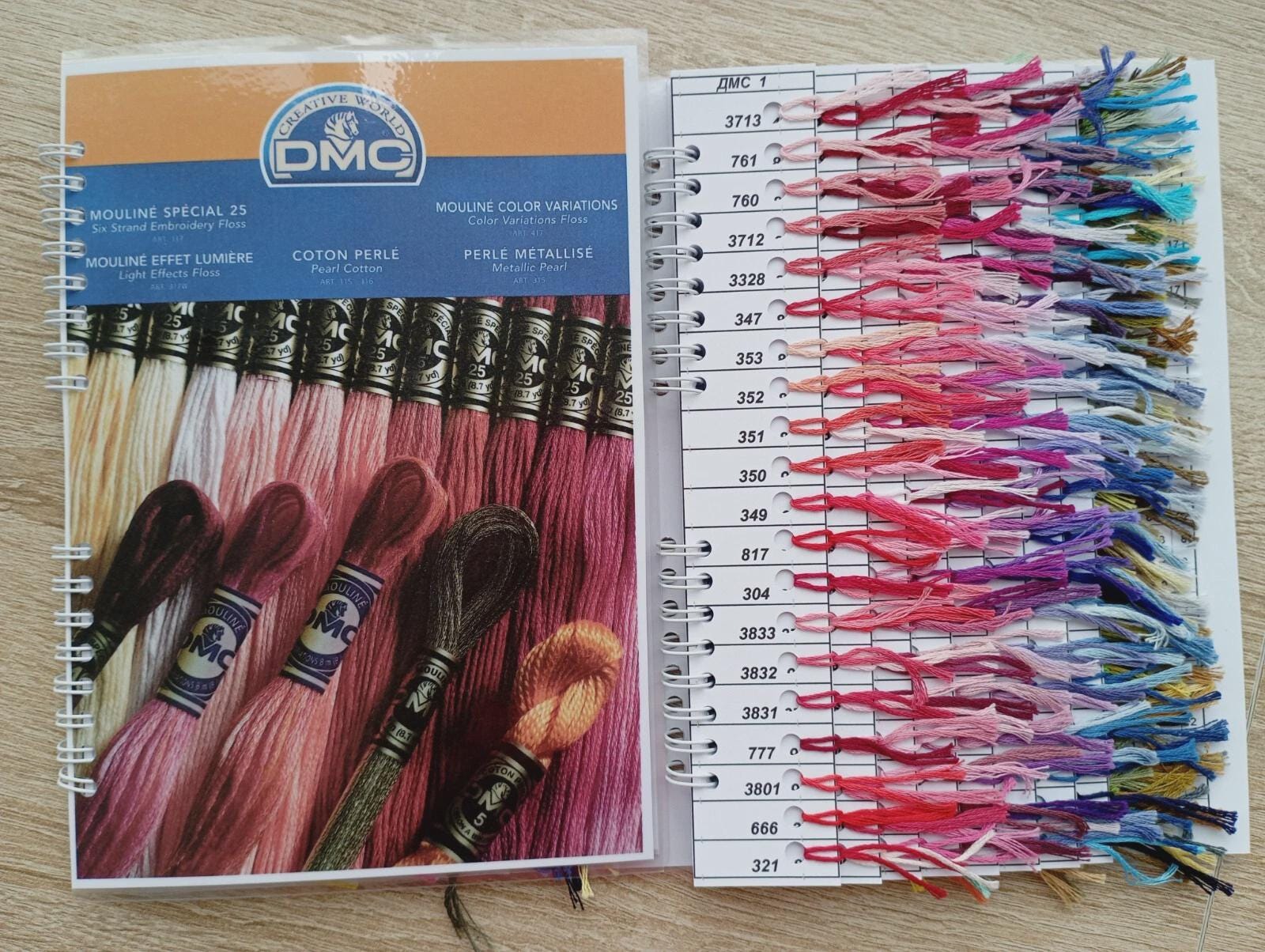 DMC Color Chart With Real Thread Samples, 498 Colors 10 Cm, Includes ...