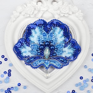 Bead embroidery kit &quot;Petrykivka&quot; brooch, DIY jewelry making kit, Wonderfull bead brooch embroider, Incredible gift for her