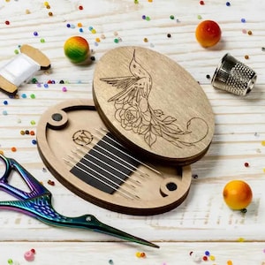 Nålorganisatör - Magnetisk nålförvaring, förvaringslåda för hantverk, pärlnålorganisatör med transparent lock, förvaringsväska