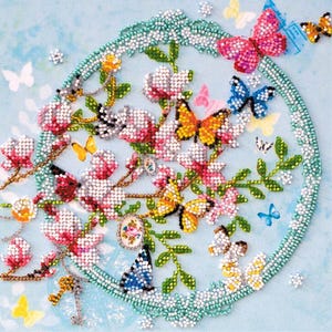 DIY Bead Embroidery Kit "Keys to Spring" - Abris Art Bead Embroidery Kit for Adults A09 - DIY Home Decor on Art Canvas - Creativity Kit