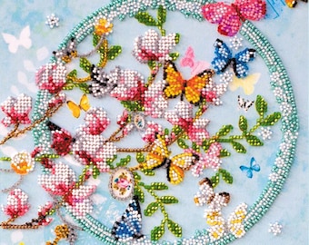 DIY Bead Embroidery Kit "Keys to Spring" - Bead Embroidery Kit for Adults A09 - DIY Home Decor on Art Canvas - Creativity Kit