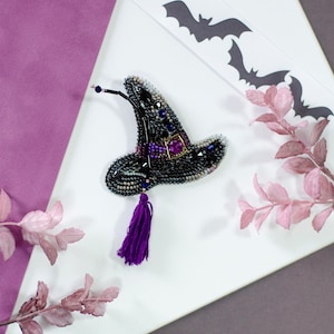 Beaded Brooch Kit &quot;Witchcraft&quot; brooch, DIY jewelry making kit, Wonderfull bead brooch, Gift for her, Beaded Embroidery Kit, Handmade Brooch