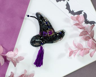 Beaded Brooch Kit "Witchcraft" brooch, DIY jewelry making kit, Wonderfull bead brooch, Gift for her, Beaded Embroidery Kit, Handmade Brooch