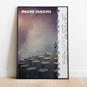 Imagine Dragons Poster | Night Visions Poster | Album Poster Prints | Wall Decor Posters | Album Cover | Pop Music Poster