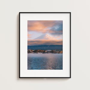 Mt. Fuji Print, Japanese Landscape Photography, Minimalist Wall Art, Travel Poster, Mountain Photography, Scenic Landscape, Lake Reflection