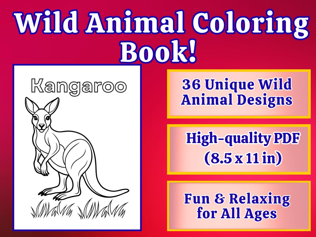 Wild Animals Coloring Book PDF | 36 Jungle & Safari Animal Designs ...