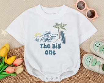 Barboteuse de plage pour bébé, The Big One, tenue d'été pour bébé, thème de la plage, vacances, cadeau de baby shower, barboteuse de plusieurs mois, cadeau d'anniversaire, barboteuse bulles