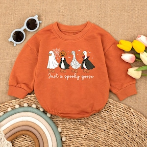 Spooky Goose Halloween Baby Romper, Just a Spooky Goose, Spooky Season Baby Outfit, Fall Spooky Baby Bodysuit, Goose Halloween Baby Gift