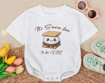 It’s S’more Fun To Be ONE Baby Romper, S’more Fun Baby Outfit, Baby Shower, Cute Baby Romper, Gift Boys and Girls, Baby Romper Sweatshirt