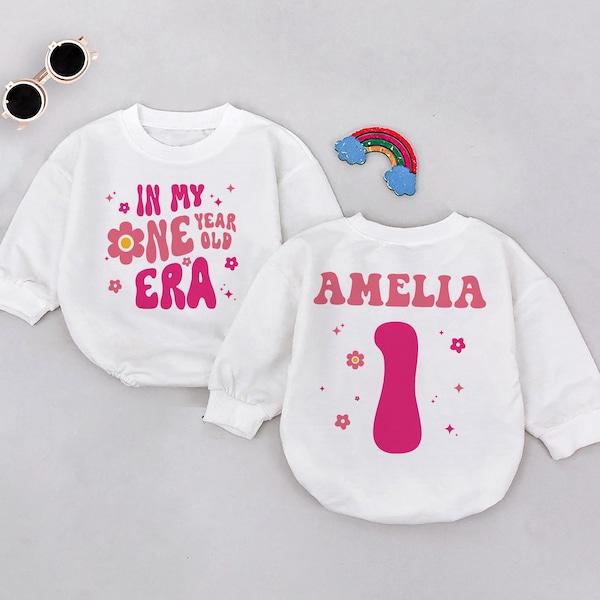 Custom name In my one year old era Baby romper, Bubble Romper Baby Girl, First Birthday Baby Romper, Cute Baby Gift, Sleepsuit Baby Bodysuit