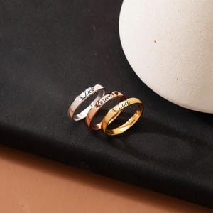 Personalized Name Ring|Stackable Wide Ring| Custom Engraved Date Ring| Couple Ring | Birthday Gift| Christmas Gift For Her