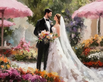 Custom Original Oil Painting From Photo Wedding Portrait Handmade Anniversary Gift Couple Portraits On Canvas Engagement Painting Commission