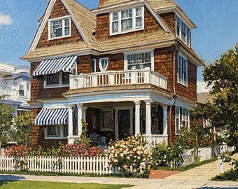 Custom House Oil Painting From Photo Hand-Painted, Birthday Gifts For Husband, Home Portrait On Canvas, Personalized Decor Housewarming Gift