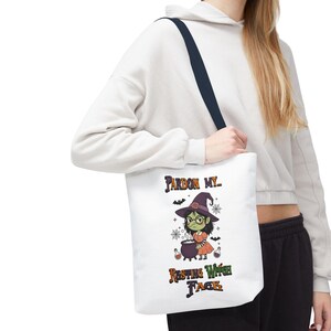 Spooky Witch Tote Bag: Halloween Shopping Companion - Eco-Friendly Polyester