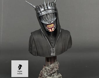 Mouth of Sauron-buste – handgeschilderd Lord of the Rings-beeldhouwwerk – verzameldisplay donkere fantasiehars