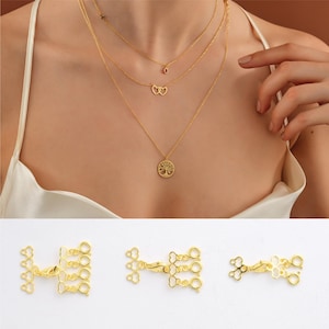 14k Solid Gold Necklace Detangler Clasp, Layer Necklace Separator, Detangler Layering Clasp, Untangle Layer Necklace Clasp, Gift for Her