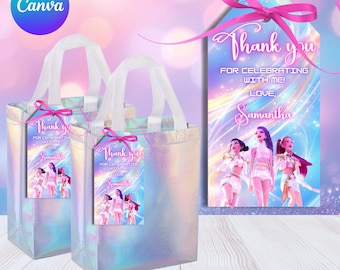 Thank You Tags Kpop Girls. Editable Printable Birthday Tags (Canva Template)