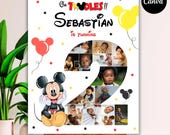 Mickey Mouse 2nd Birthday Welcome Sign: Photo Collage (Digital Download)