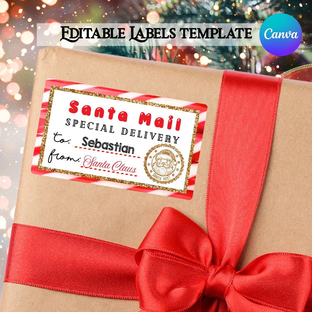From Santa Labels – Editable Printable Gift Tags – Canva Template - Etsy UK