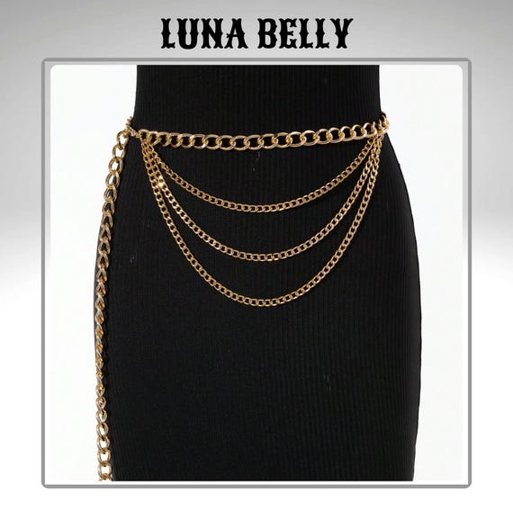 Multi-layer Cuban Link Waist Chain  Belt With Long Balls And Tassels Ingemark Multilayer Belly Waist Chain Women Summer Bikini  main image 4