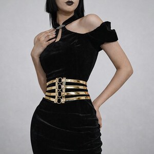Gold Metal Chain Shoulder Corset Harness Statement Belt Gold Chain Corset - Etsy main image 3