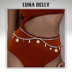 Celestial Belly Chain: Star Moon Sun Tassel Waist Jewelry