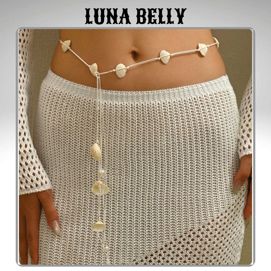 Seashell Belly Chain: Boho Beach Waist Jewelry With Pearl Charms - Etsy