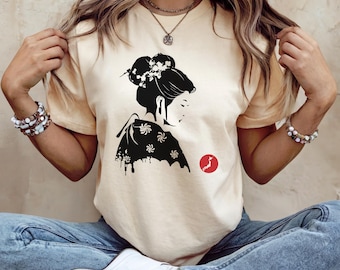 日本の芸者ガールアートTシャツ。日の出ずる国のTシャツ - Etsy 日本
