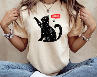 Camiseta de gato, camiseta de gato linda, regalo para amantes de las mascotas, ropa para amantes de los animales, camiseta de maullido, camiseta para dueños de gatos