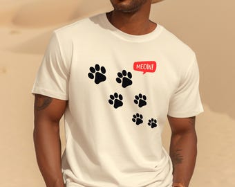 Cat T-Shirt, Cute Cat Shirt, Pet Lover Gift, Animal Lover Apparel, Meow Shirt, Cat Owner Tee