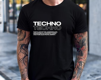 Techno Music T-Shirt, Rave Streetwear Tee, Techno Lover Shirt, Gift for Technoheads, Festival Apparel, Dance Party Outfit, Gift for Ravers
