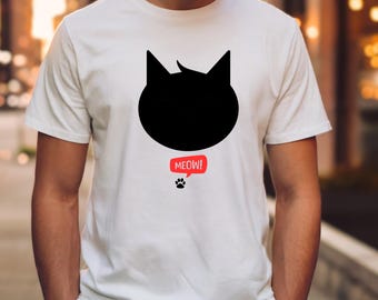 Cat T-Shirt, Cute Cat Shirt, Pet Lover Gift, Animal Lover Apparel, Meow Shirt, Cat Owner Tee