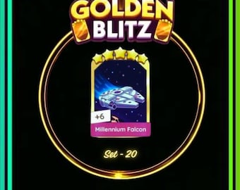 Millennium Falcon _ Monopoly Go_Set 20 - 5 Star Sticker Golden Blitz - Event On June 28th  - Fast Delivery