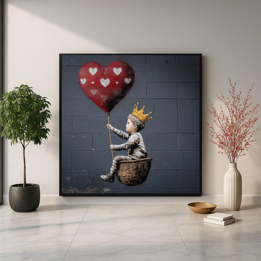 boy-with-heart-balloon-crown-art-canvas-wall-art-kid-s-room-decor