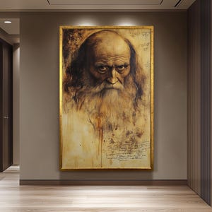 Da Vinci Style Portrait Art Print: Renaissance Home Decor