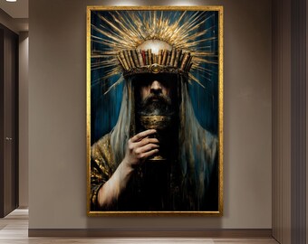 Surreal Gothic Wall Art, Surreal Portrait Art, King Portrait Wall Art , Mysterious Royal Portrait, Royal Portrait Wall Art, King Print