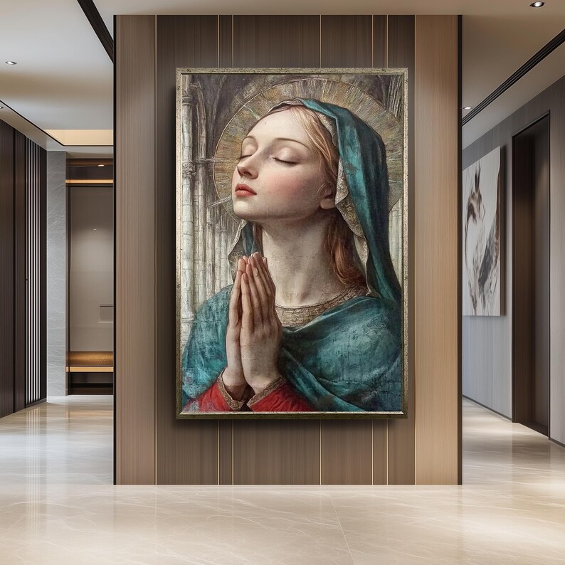 Virgin Mary Canvas Print: Renaissance Catholic Wall Art - Etsy