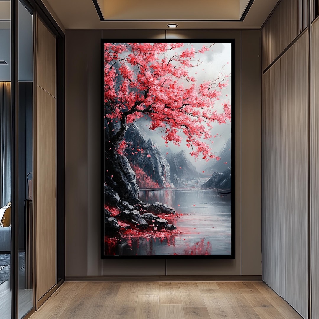 Japanese Cherry Blossom Painting Tranquil Sakura Landscape Art Sakura japanese-cherry-blossom-painting-tranquil-sakura-landscape-art-sakura
