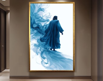 Surreal Jesus Canvas Print Abstract Christian Wall Art Modern Religious Home Decor Unique Spiritual Painting Gift for Faith Inspired Spaces